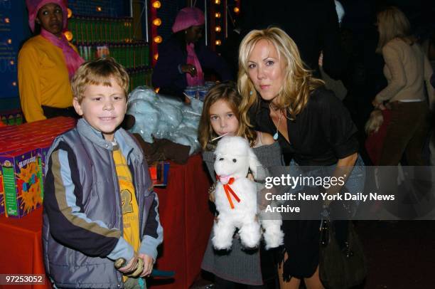 Heather Randall, Tony Randall's widow, takes children Jefferson and Julia to the Big Apple Circus' opening night gala benefit in Lincoln Center's...