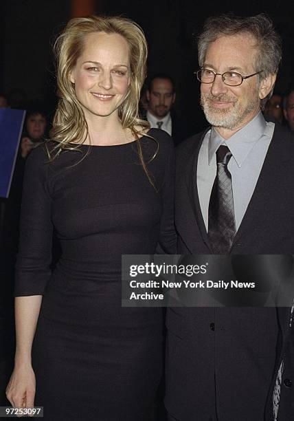 Helen Hunt and Steven Spielberg attend a benefit for his Shoah Foundation, an extensive library of videotaped oral histories taken from Holocaust...