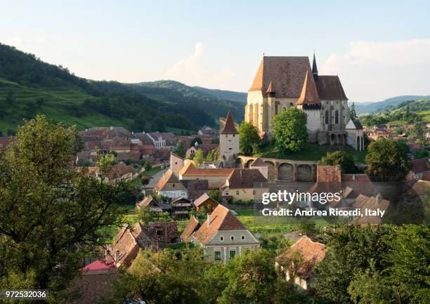 biertan village, famous unesco heritage in transylvania, romania - romania village stock pictures, royalty-free photos & images