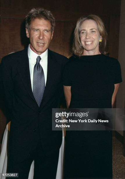 Harrison Ford and wife Melissa Mathison attending Amnesty International USA's second annual Media Spotlight Awards at Pier Sixty.