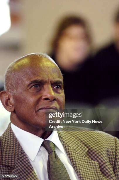 Harry Belafonte is in the audience during a presentation of "In Motion: The African-American Migration Experience" at the Schomburg Center for...