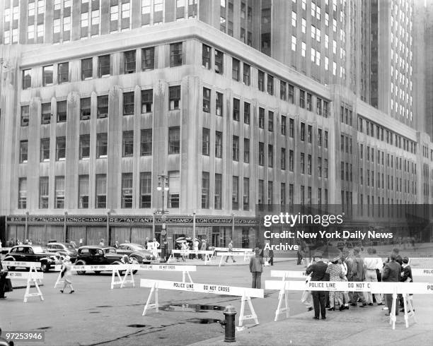Mitchell bomber plane crashes into Empire State Building. Building is clost except for those on official business and will reopen tomorrow except for...
