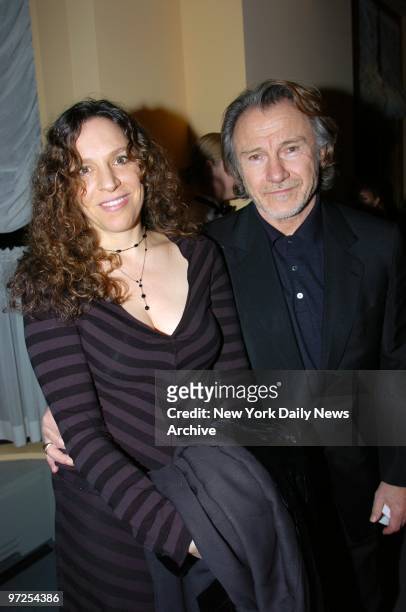 Harvey Keitel and wife Daphna arrive for a dinner party at Chanterelle after the premiere of the movie "Noel."