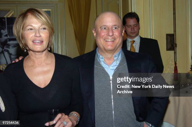 Ellen Barkin and Ron Perelman attend a party at Arabelle in the Plaza Athenee to honor Director Sidney Lumet in anticipation of the Honorary Award...