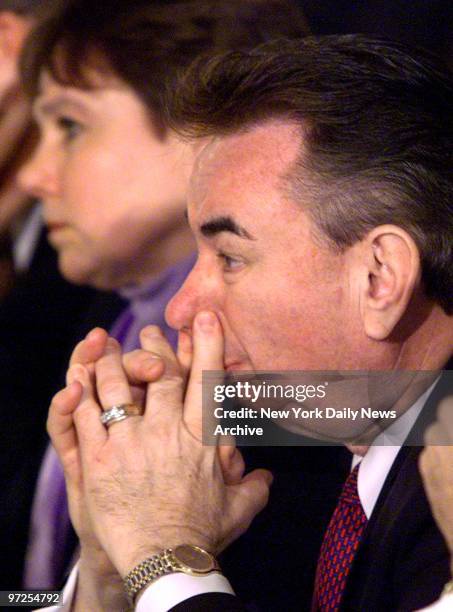 Health and Human Services Secretary Tommy Thompson attends a meeting of the nation's governors in the East Room of the White House.The President...