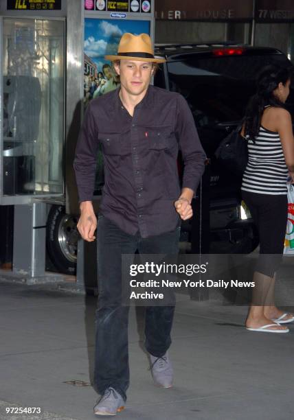 Heath Ledger arrives at the Dolby Screening Room for a special screening of the movie "Rescue Dawn."