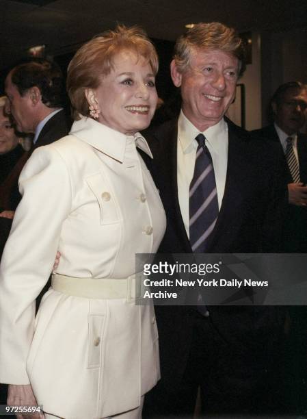 Barbara Walters joins TV newscaster Ted Koppel at the Museum of Television and Radio, which hosted an evening with Koppel.
