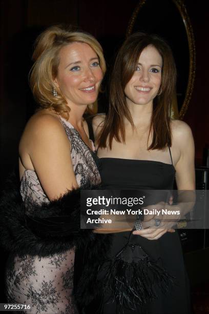 Emma Thompson and Mary-Louise Parker get together at the Ziegfeld Theater for a screening of the HBO movie "Angels in America." They're in the film.