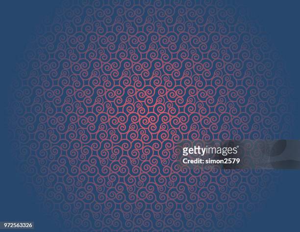 seamless pattern with curly lines background - curly vector stock illustrations