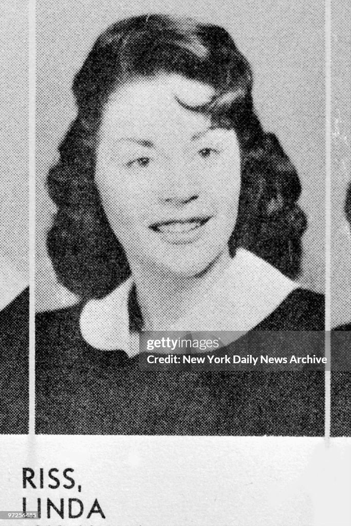 Linda Ris High School yearbook photograph of Linda Riss, blinded in one eye ...