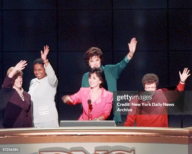 Five Democratic women Senators, Patty Murray, Carol Moseley Braun, Barbara Boxer, Diane Feinstein and Barbara Mikulski.