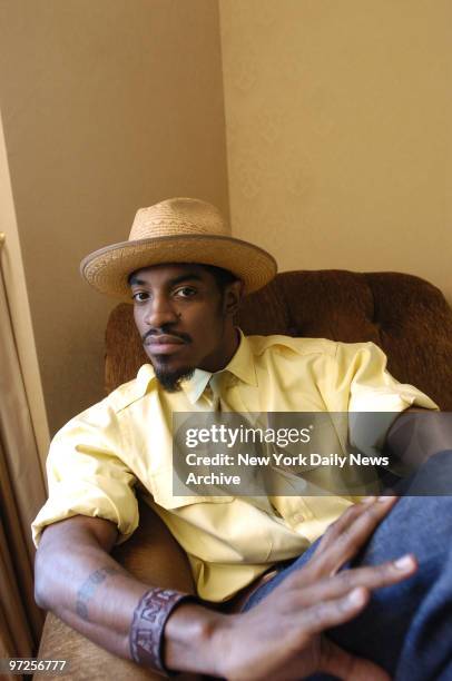 Hip-hop star Andre Benjamin, also known as Andre 3000 of the Atlanta duo OutKast, relaxes in his suite at the Westin Essex House hotel on Central...