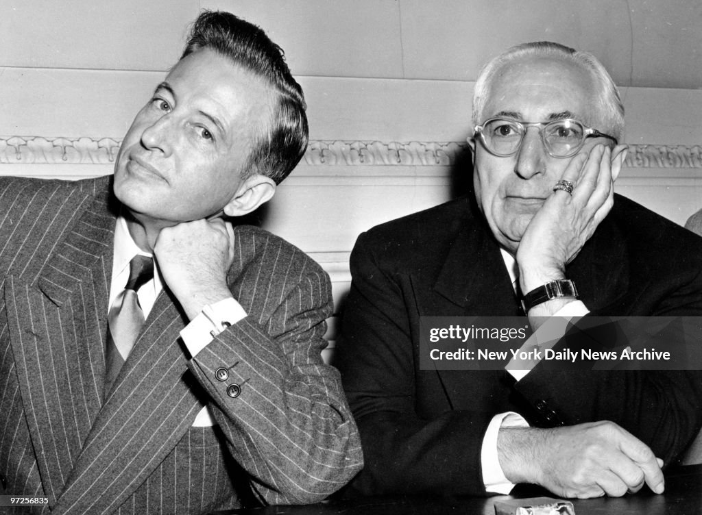 Eric Johnston (l.), President of The Motion Picture Associat