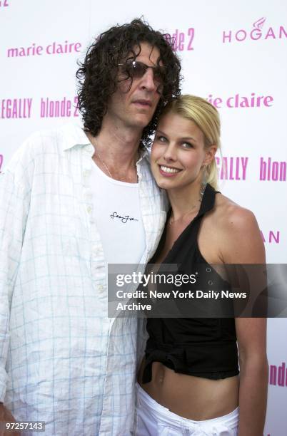 Howard Stern and girlfriend Beth Ostrosky arrive for the opening of "Legally Blonde 2: Red, White & Blonde" at the United Artists Southampton Theater...