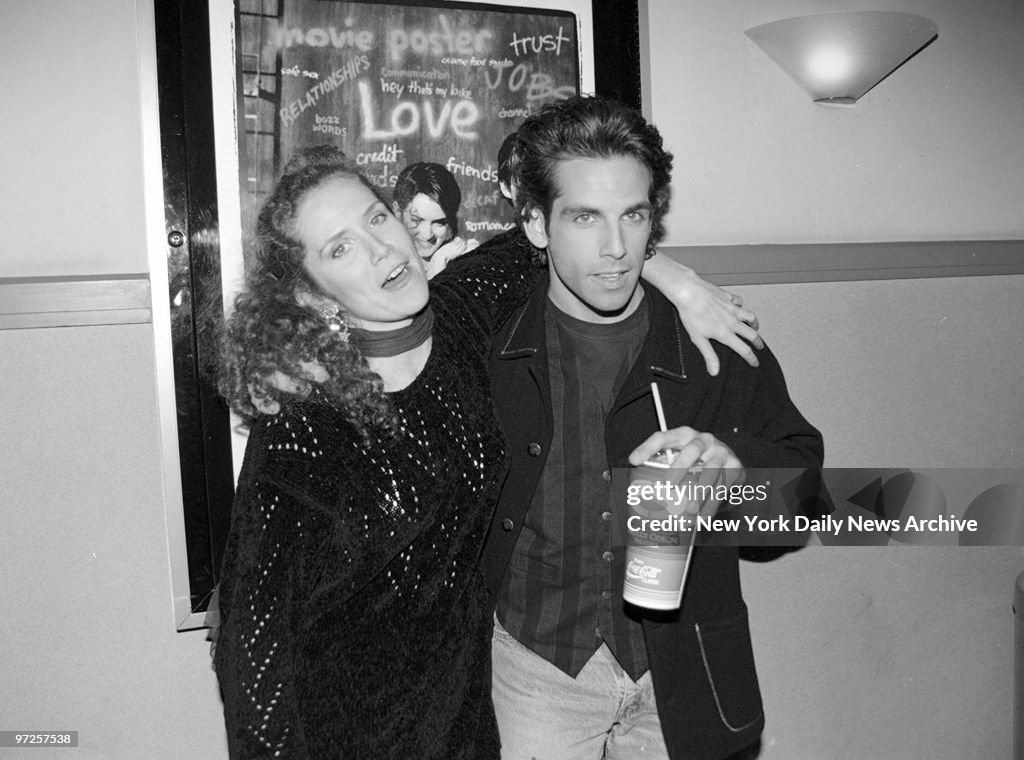 Ben Stiller and sister Amy Stiller attending screening of "R