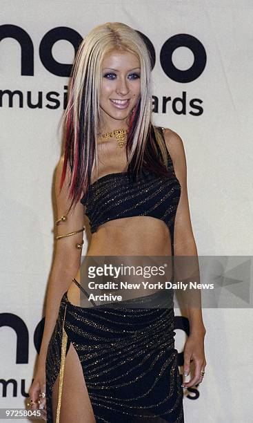 Christina Aguilera backstage at the MTV Music Video Awards 2000 at Radio City Music Hall.