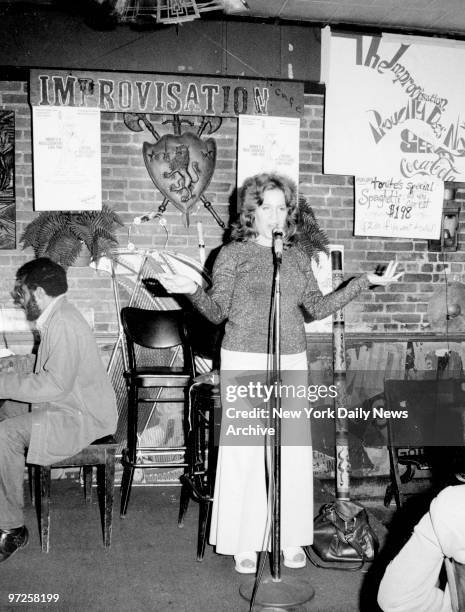 Every waitress at the Improv has to have a pretty fair set of pipes - not to call out orders, to sing. Shelley Ackerman lays on the bread and then at...