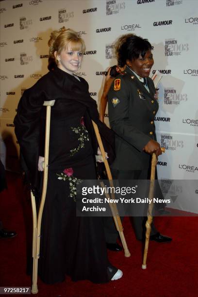Honorees Jessica Lynch and Shoshana Johnson, both rescued Iraq prisoners of war, attend Glamour Magazine's salute to the 2003 "Women of the Year" at...