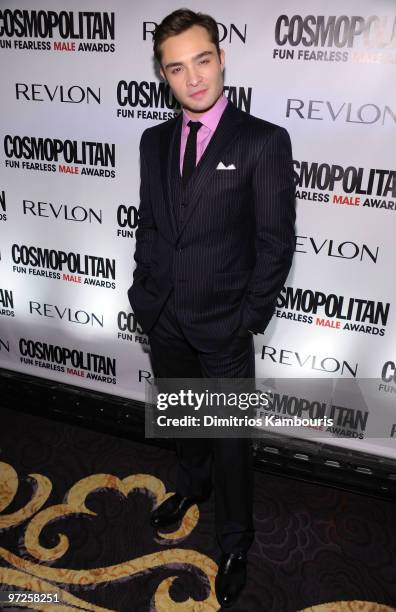 Actor Ed Westwick attends Cosmopolitan Magazine's Fun Fearless Males of 2010 at the Mandarin Oriental Hotel on March 1, 2010 in New York City.