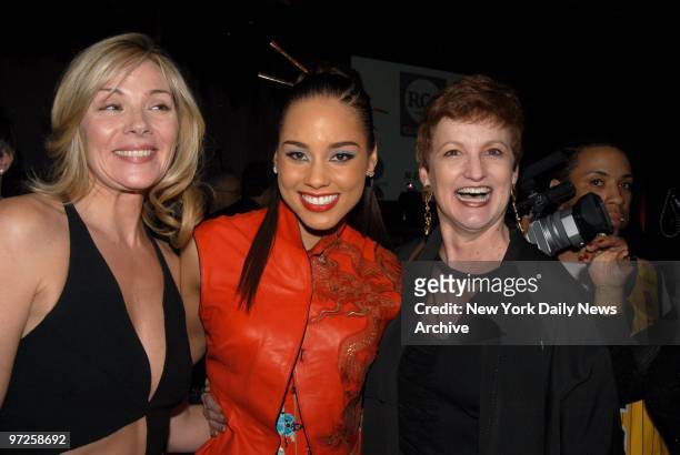 Kim Cattrall, singer Alicia Keys and Keys' mom, Terry Augello , get together during a pre-Grammy party in the Grand Ballroom of the Regent Wall St....