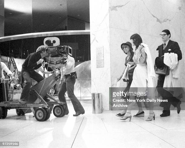 Christopher Reeve and Margot Kidder filming "Superman" at the New York Daily News building at 220 E. 42nd St.