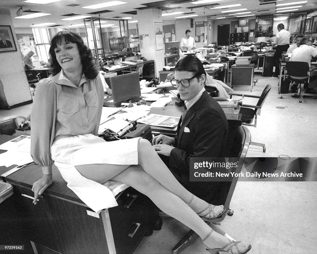 Kidder Christopher Reeve and Margot Kidder filming
