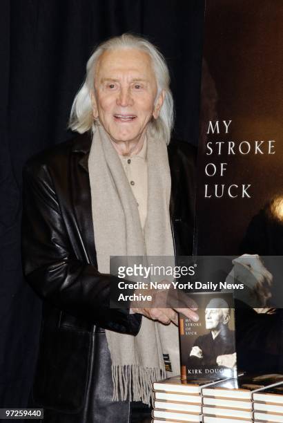 Kirk Douglas is at Barnes and Noble on Fifth Ave. To sign copies of his book, "My Stroke Of Luck."