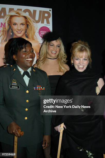 Honorees Britney Spears and rescued Iraq POWs Shoshana Johnson and Jessica Lynch attend Glamour Magazine's salute to the 2003 "Women of the Year" at...