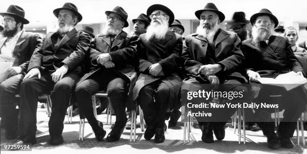 Labavitcher jews attend Grand Siyum HaRambam Celebration at the Jacob Javits Convention Center. More than 10,000 including Abraham Shapiro, the chief...