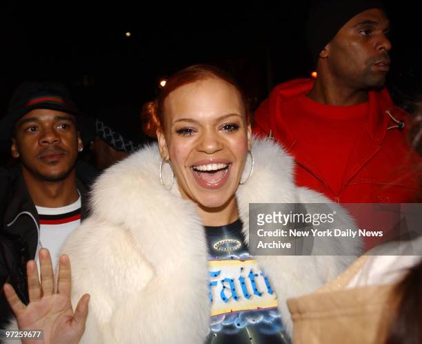 Faith Evans arrives at the Britney Spears album"Britney"release party held at club Centro-Fly