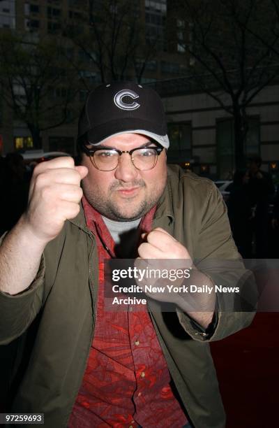 Horatio Sanz of "Saturday Night Live" puts up his dukes as he arrives at Loews Lincoln Square theater on Broadway for a private screening of the...