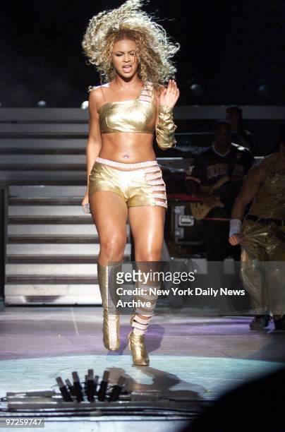 Beyonce Knowles of Destiny's Child performs during the MTV "Total Request Live" Tour at PNC Bank Arts Center in Holmdel, N.J.