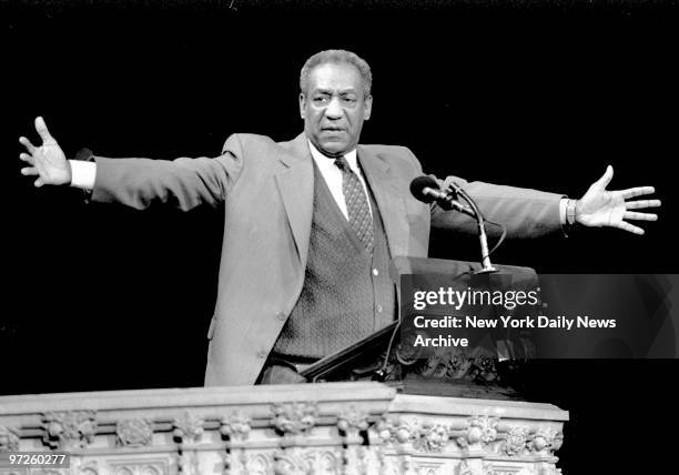 Bill Cosby remembers Cab Calloway during memorial services for Calloway at Cathedral of St. John the Divine.