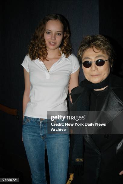 Bijou Phillips and Yoko Ono get together a screening of the movie "Irreversible" at the Tribeca Grand Screening Room.