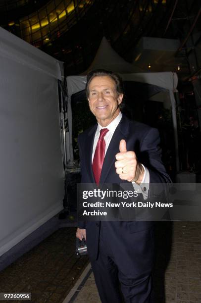 Bill Boggs gives a thumbs-up during a party celebrating the opening of Le Cirque restaurant at its new location at One Beacon Court on E. 58th St.