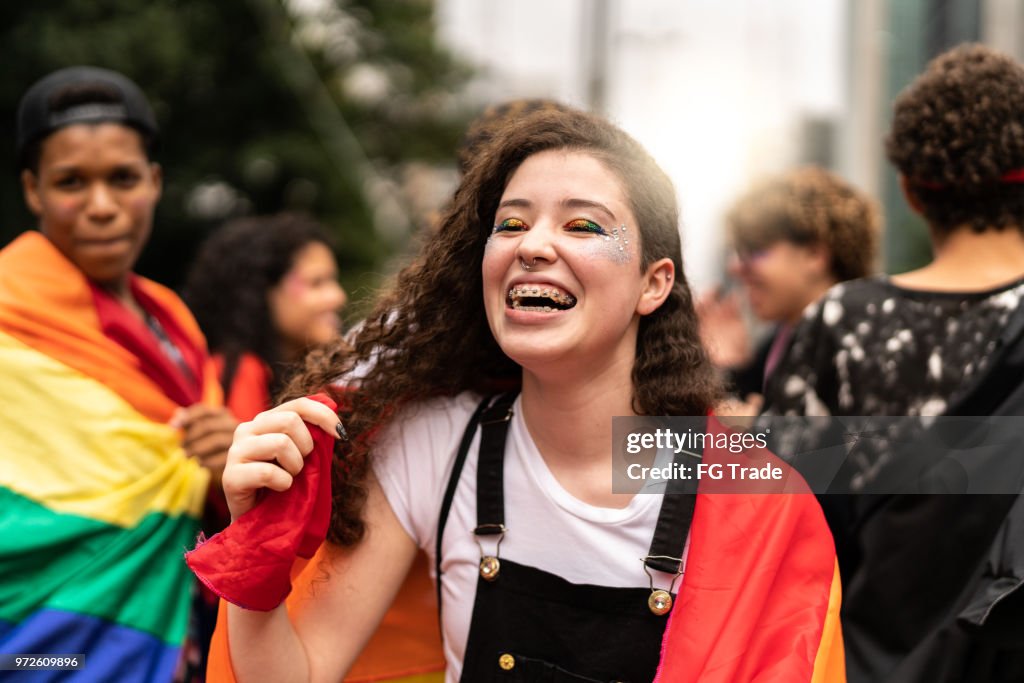 Retrato de mujer joven lesbiana