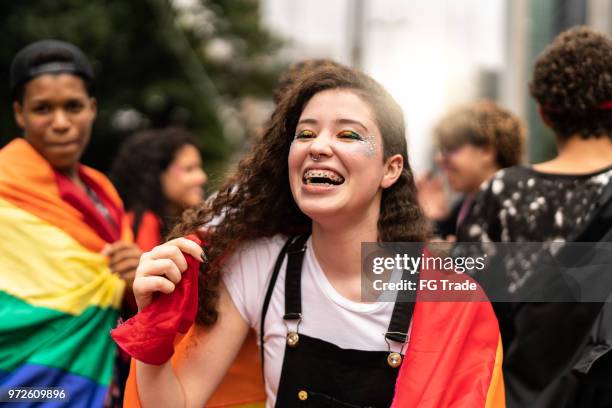 portrait of lesbian young woman - campaigner stock pictures, royalty-free photos & images