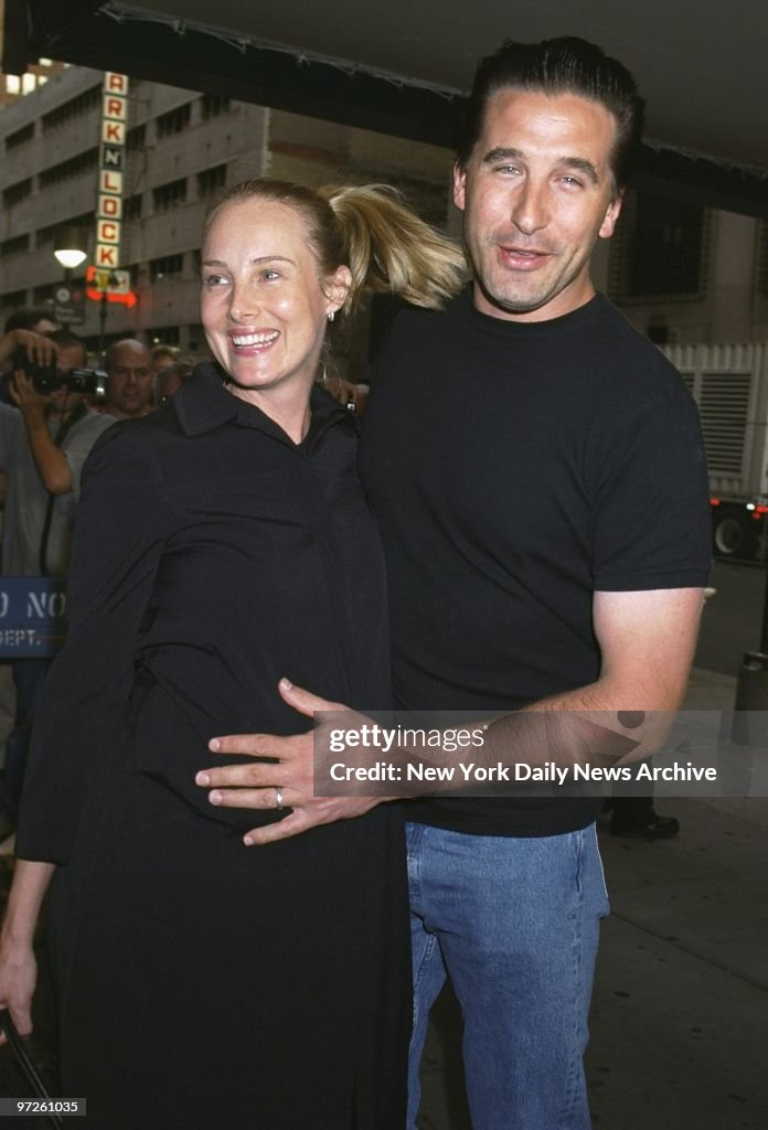 Billy Baldwin and pregnant wife Chynna Phillips arrive at Ma