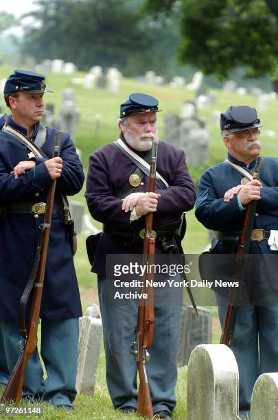 Civil War reenactors gather at Green-Wood Cemetery in Brooklyn to honor the dead from that conflict on Memorial Day.