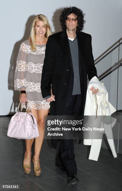 Howard Stern with girlfriend Beth Ostrowsky at the private screening of "Leatherheads" held in the Museum Of Modern Art with a dinner party following...