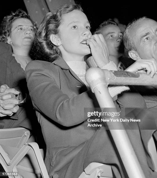 Lady's Aid. Twenty-two-year-old Rose Conway is an ardent Yankee rooter. She came down from Mount Vernon to Yankee Stadium last night to help her...