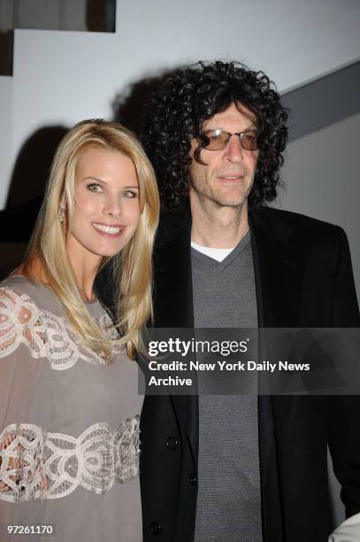 Howard Stern with girlfriend Beth Ostrowsky at the private screening of "Leatherheads" held in the Museum Of Modern Art with a dinner party following...