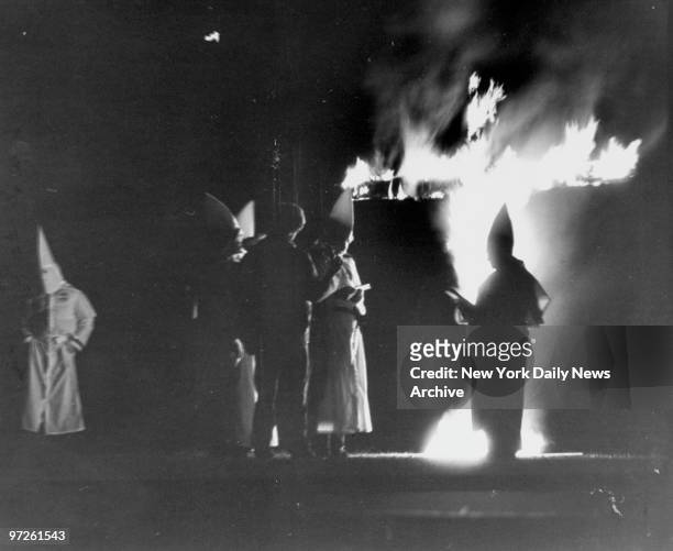 Ku Klux Klan cross burning ceremony in Willimantic.