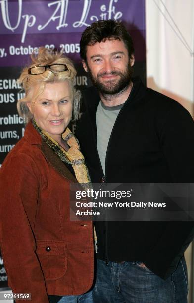 Hugh Jackman and wife Deborra-Lee Furness are at Toys "R" Us in Times Square to kick off the 17th annual Light Up a Life benefit for the Komansky...