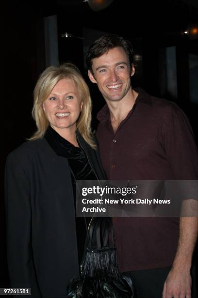 Hugh Jackman and wife Deborra-Lee Furness host a benefit for Film Aid International at the Royalton Hotel after a performance of "The Boy From Oz."...