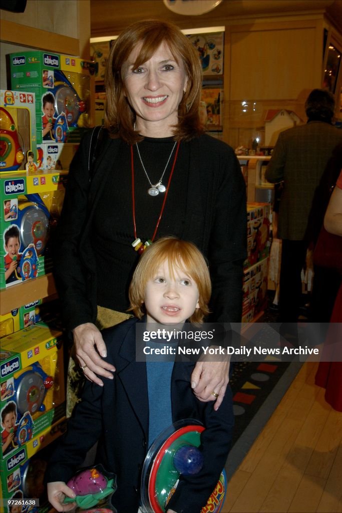 Fashion designer Nicole Miller and son Palmer are on hand fo