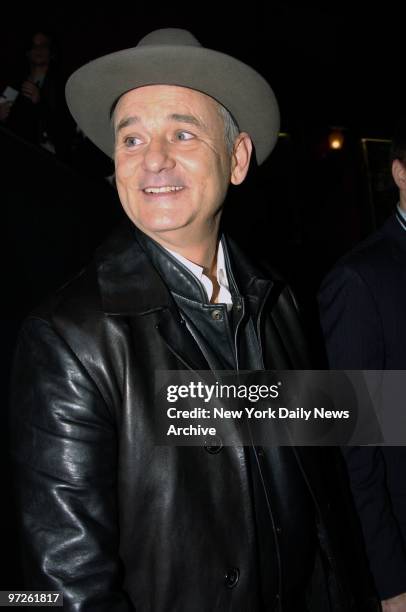 Bill Murray arrives at the Ziegfeld Theater for the world premiere of "The Life Aquatic With Steve Zissou." He stars in the film.