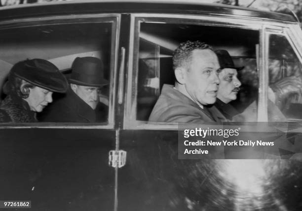 Mrs. Ann Woodward in limousine leaving Doctors Hospital.