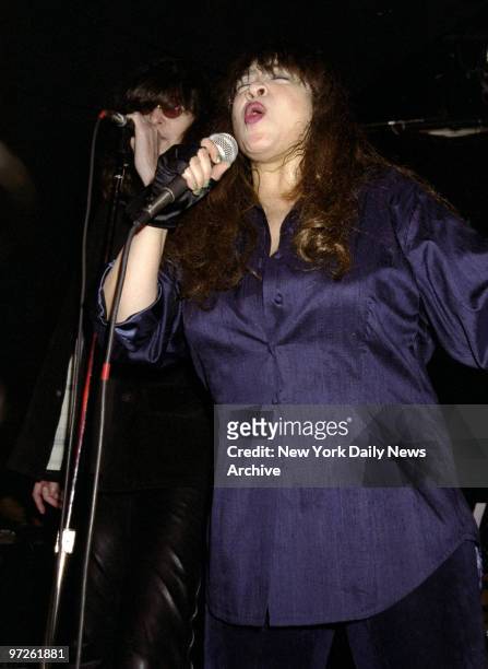 Ronnie Spector performs with Joey Ramone during her Christmas concert at LIFE.