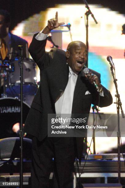 Clarence "Frogman" Henry performs during the "From the Big Apple to the Big Easy" benefit concert at Madison Square Garden. Proceeds from the concert...